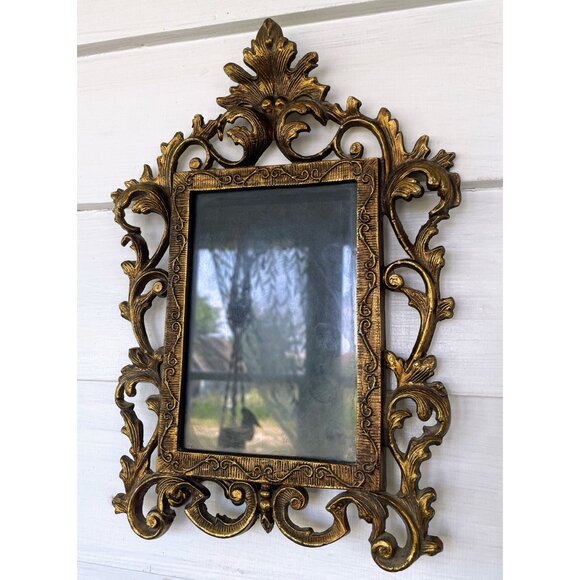 Antique Art Nouveau Ornate Brass Gold Easel/hanging Frame Leaf Scrolling - Picture 13 of 16